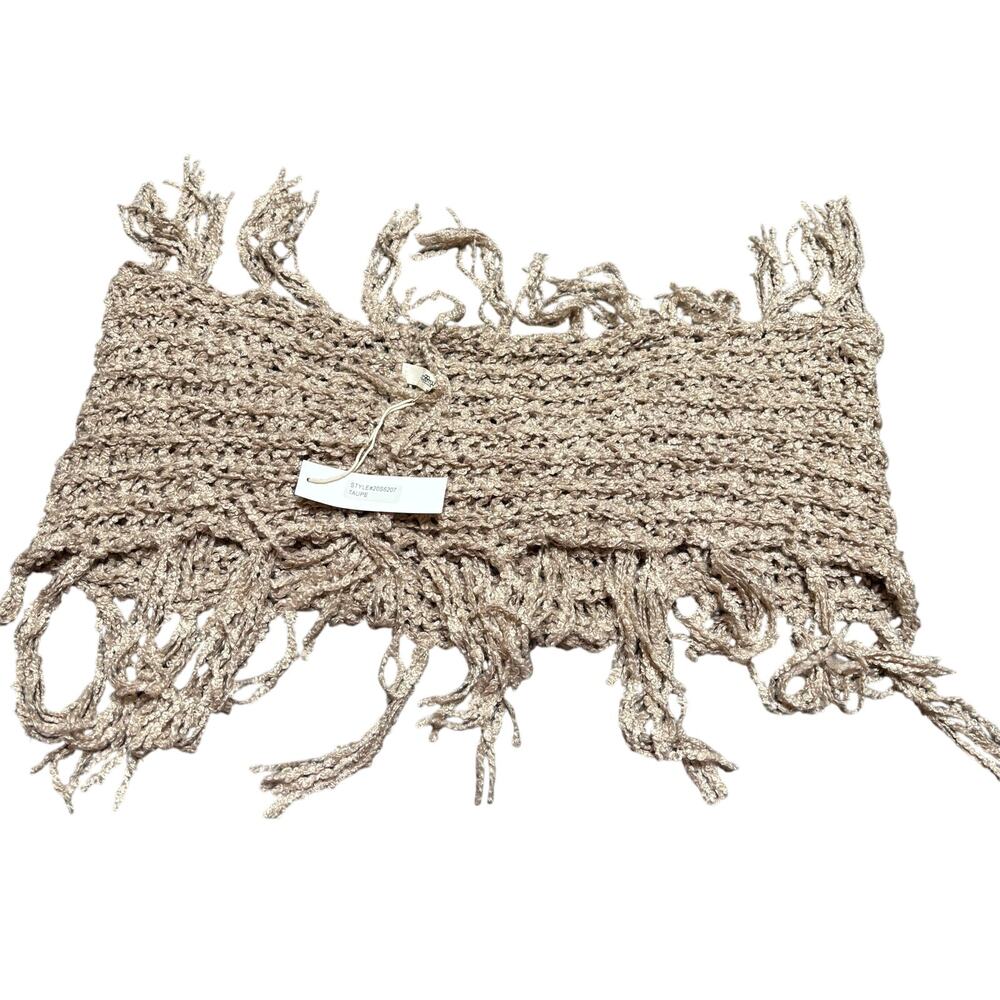 Macchia di Ruggine Taupe Brown Knit Open Knit Infinity Scarf Fall Lightweight